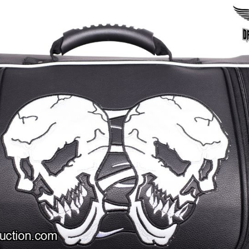 Medium Motorcycle Sissy Bar Bag / Trunk With Skull